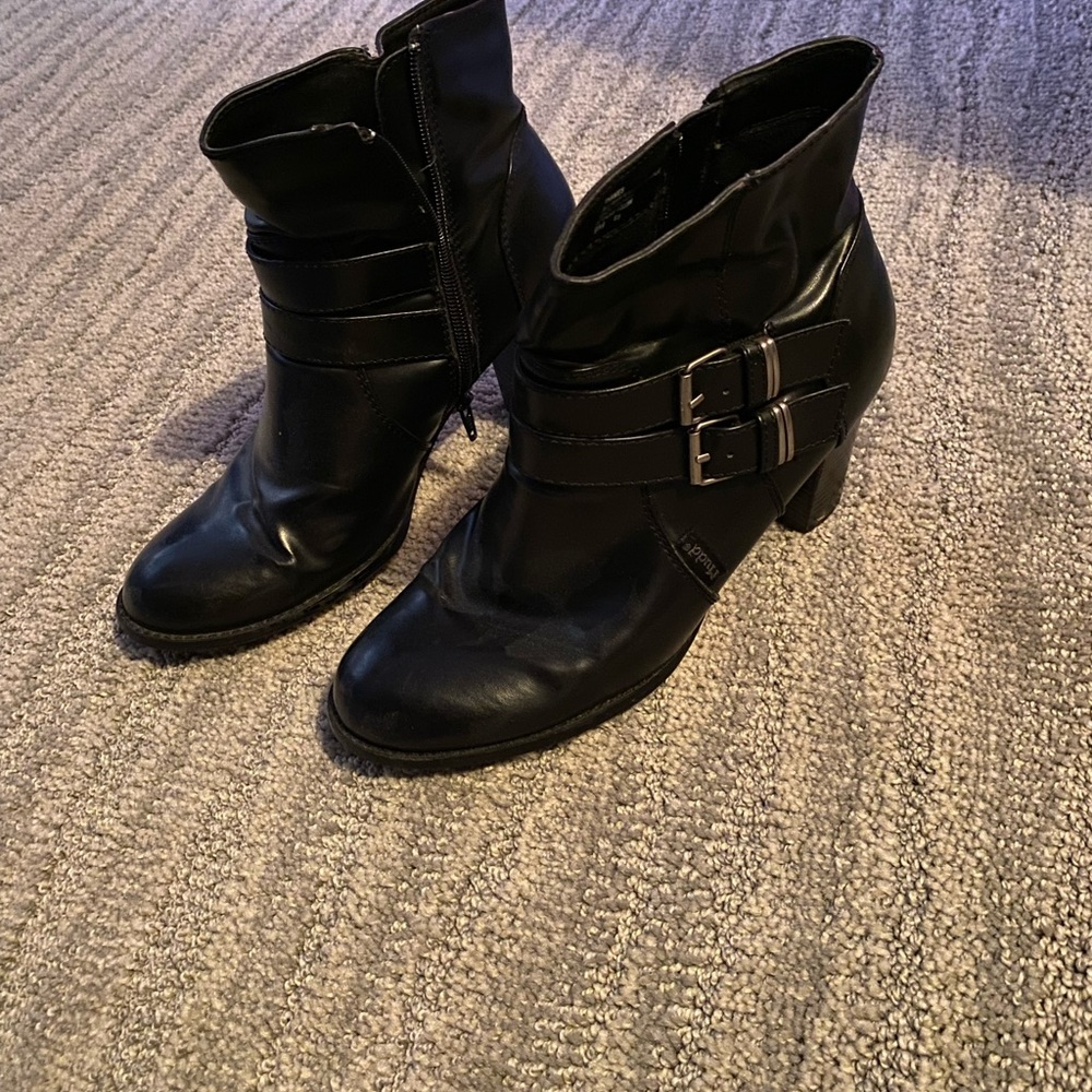 Cute booties.  Buckle accent.